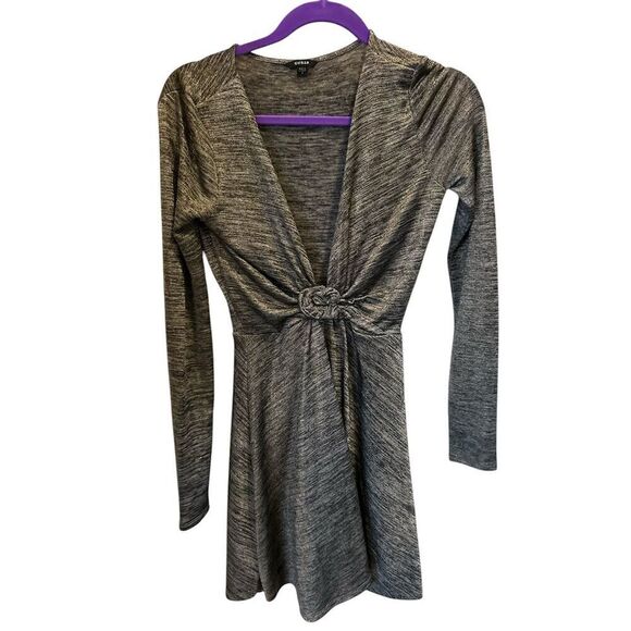 GUESS Women's Gray Metallic Long Sleeve Mini Dress Size‎ S - Picture 3 of 12